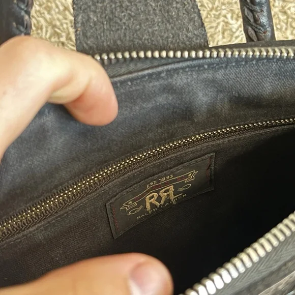 RRL Aztec Tooled Leather And Carpet Bag - Picture 5 of 11